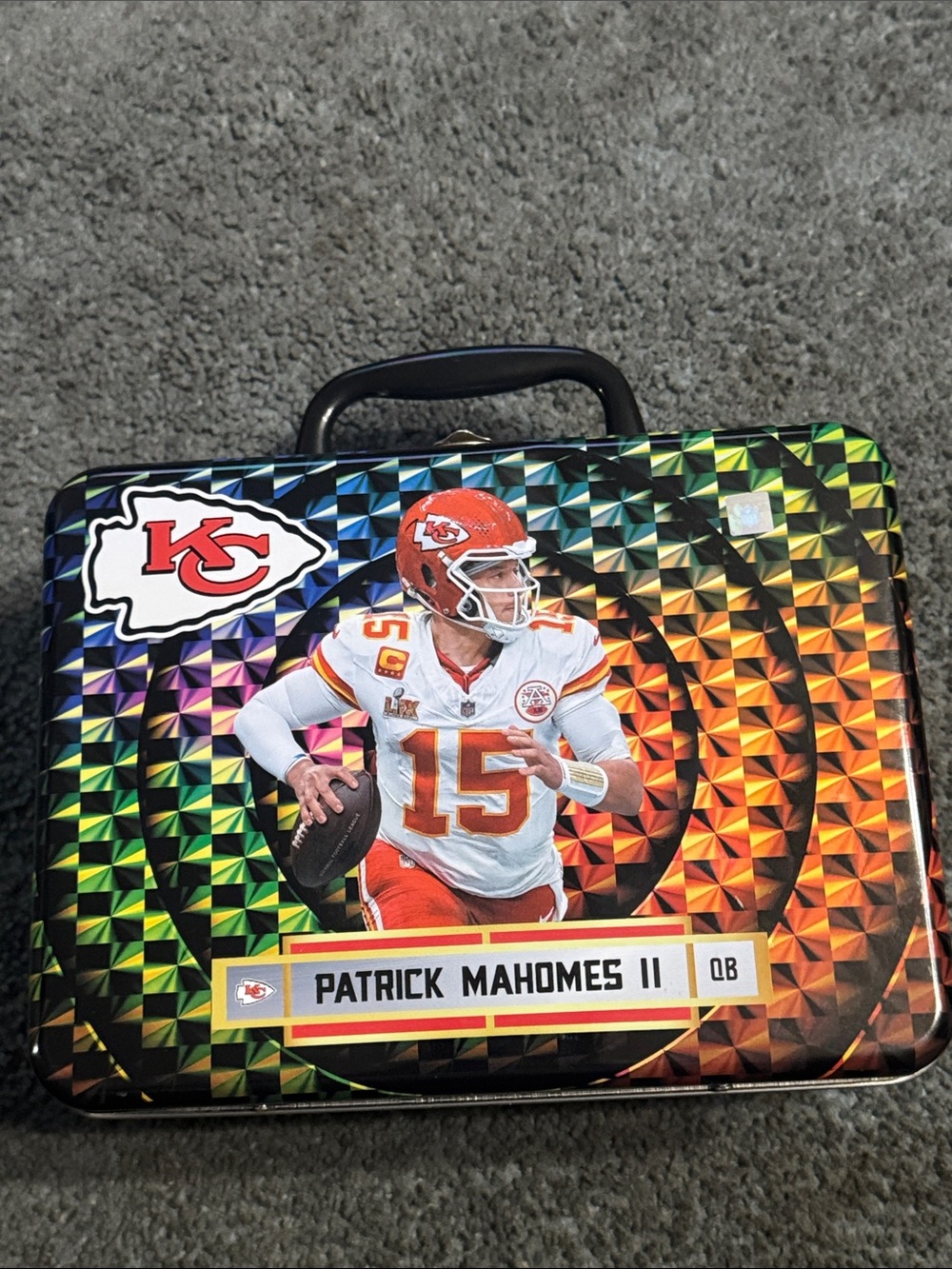 NFL Kansas City Chiefs Red and Black Metal Lunchbox